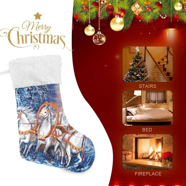 Julklapp, Personliga Julklappsstrumpor 2-pack Vinter Julskog 45,7 cm Julstrumpor Hängande Ornament Kamin för Träddekoration
