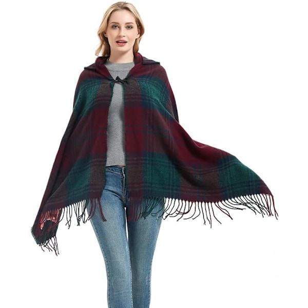 Ternet poncho sweater med åben front, kappefrakke og tæppe sjal til kvinder