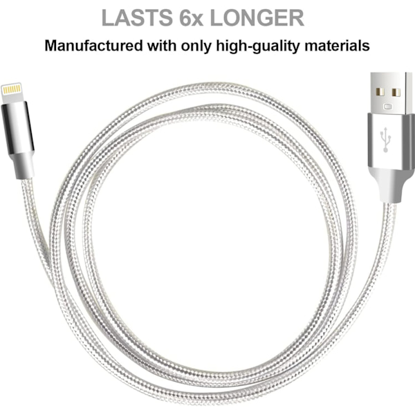 Iphone laddare. 5-pack 3/3/6/6/10 Ft Apple Mfi Certified USB