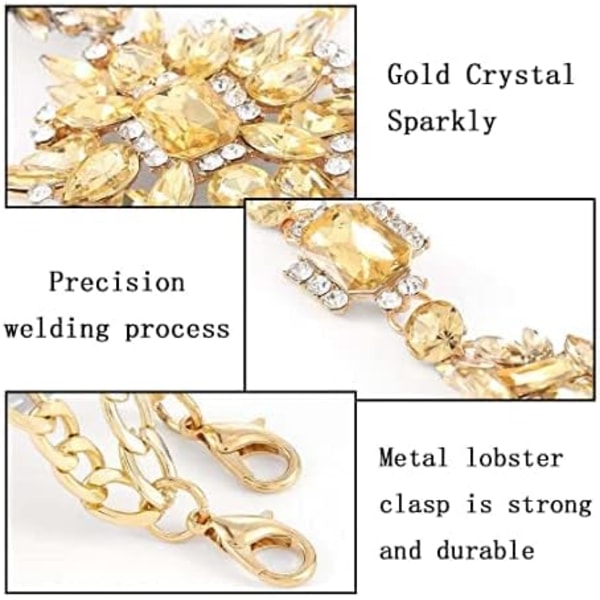 Boho Rhinestone Statement Halskedja Kristall Halsband Kropp