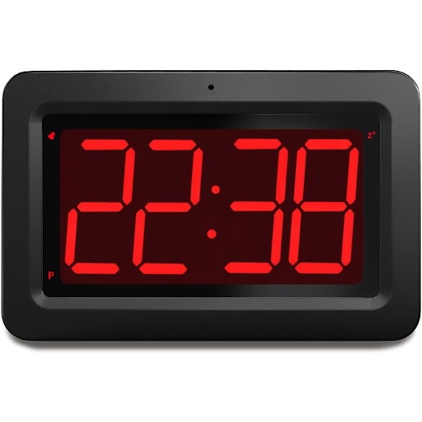 Vækkeur, Væg Ur, 3 \"LED Digital Ur Stort Display, Baery Betjent eller Netstrømforsyning, Tal med Lavt Lys Forstyrrer Ikke Søvn og Sort