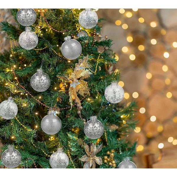 24 stk julekulepynt 2,4'' knusesikre julepyntsett