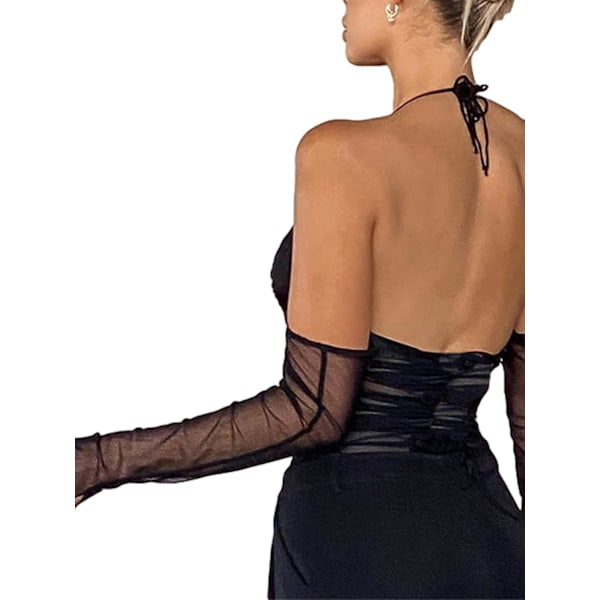 Kvinners Crop Top Tanker Camisole Y2k Push Up Off Shoulder Crop Top Halter