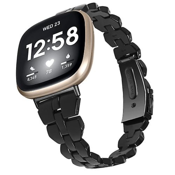 Universell rhombisk hartsrem för Fitbit Versa 4 / Sense 2 TIZ Black