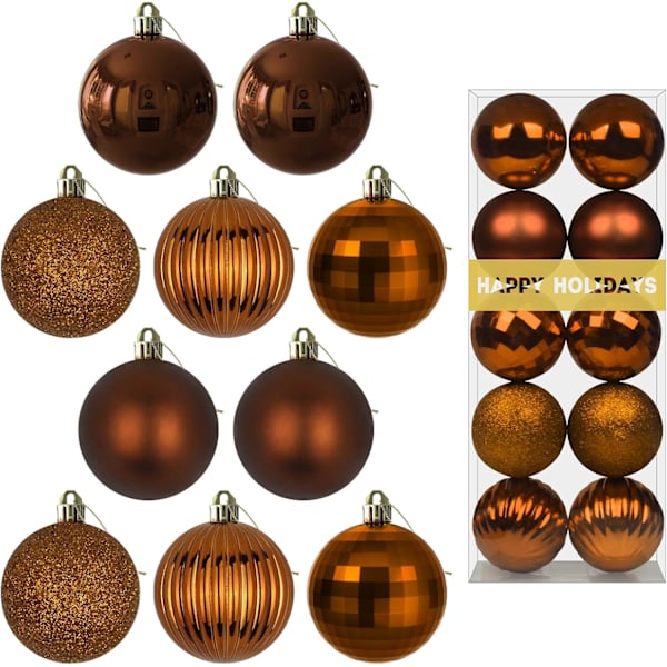 Brons 2,5\" Julgranskulor Julgransdekorationer Ornament Osplitterbara