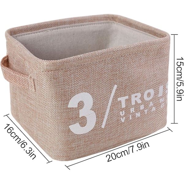 4-pack förvaringskorg, hopfällbar miniförvaringslåda, canvastyg