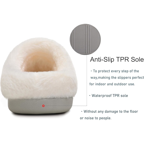 Kvinners Fuzzy Hjemmesko Komfortable Memory Foam Soveromssko Varme Slip On