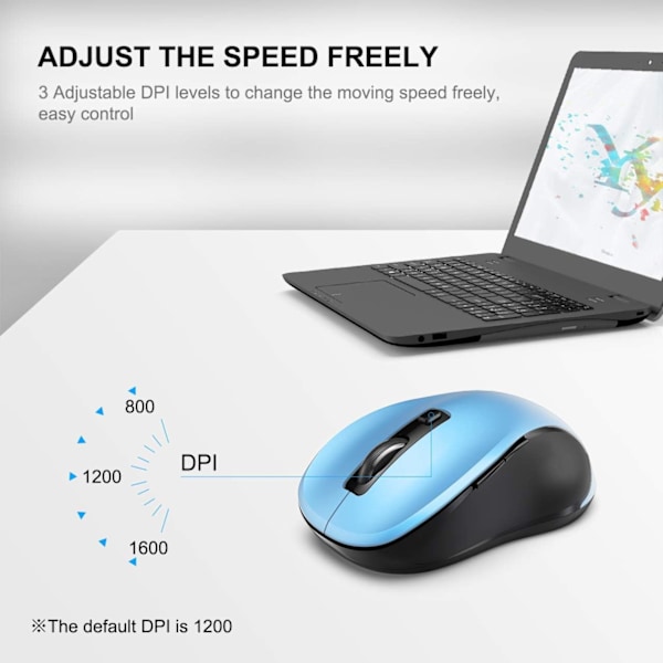 2.4G trådløs mus for bærbar PC. Ergonomisk datamus
