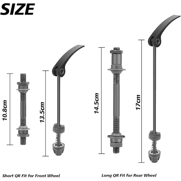 Cykel Quick Release Sæt, 1 Par Cykel Nav Aksel Bike Hollow Aksel Sæt Cykel Snabbkopplingsspett til landevejscykel, mountainbike, Mtb, Bmx