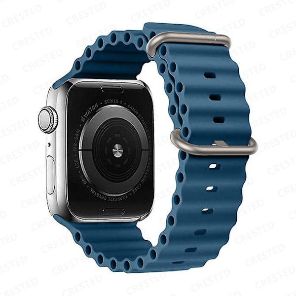 Rem för Apple Watch Ultra Band 49mm 44mm 40mm 45mm 41mm 42mm 45 Mm Armband Silikon Armband Iwatch Serie 7 8 4 5 6 3 Se Abyss blue 38mm 40mm 41mm