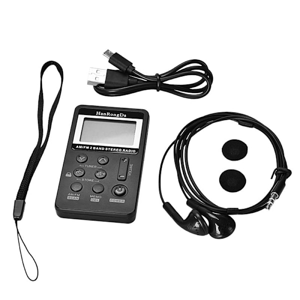 Bærbar AM/FM lommeradio - Mini digital tuning Walkman