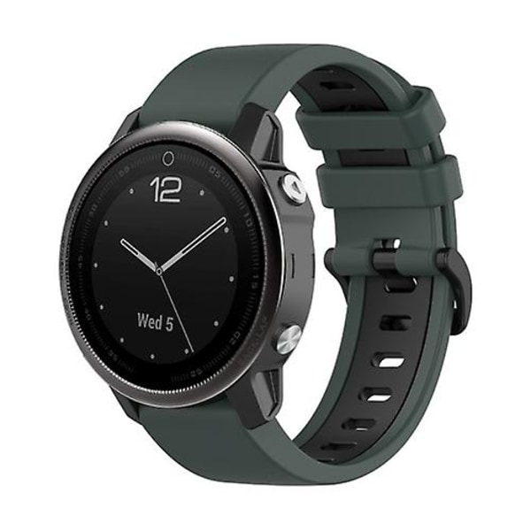 Garmin Fenix ​​5s 22 mm:n silikoniurheilukellon watch HFT Olive Green-Black