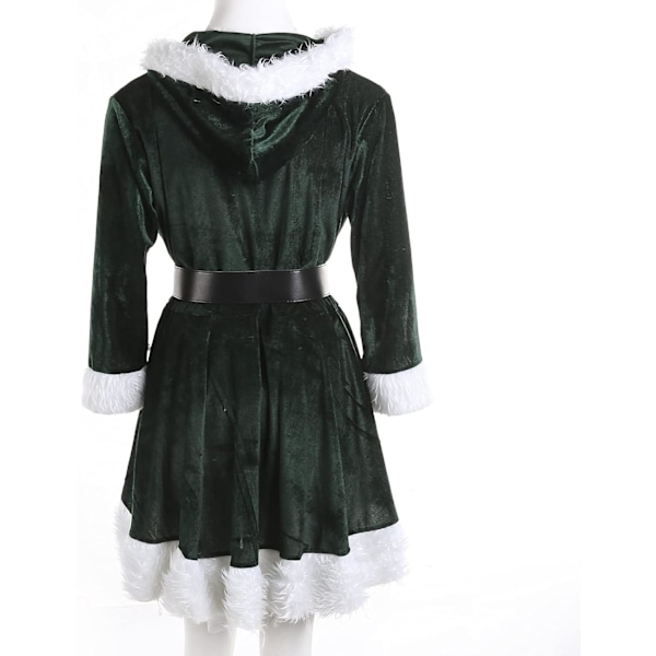 Kvinners Mrs. Claus Santa Kostyme Hoodie Julekjole Sexy Lady Cosplay Dress