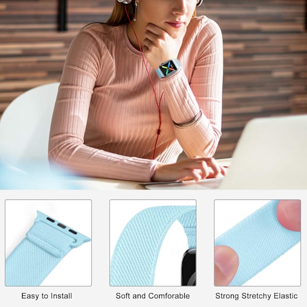 Stretchig nylon solo-band som er kompatibel med Apple Watch