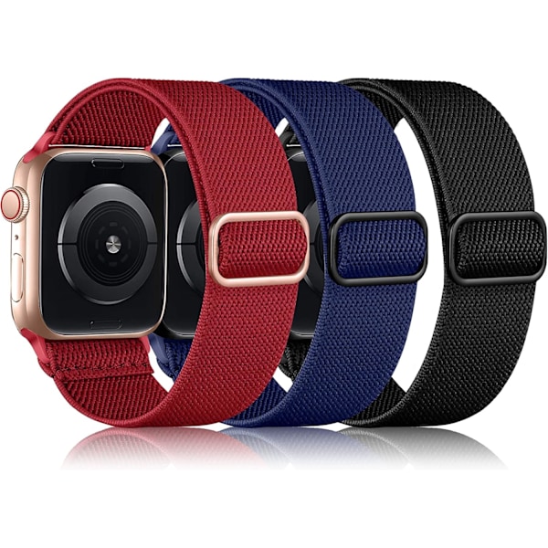 3-pack elastiskt band kompatibelt med Apple Watch Band 45 mm