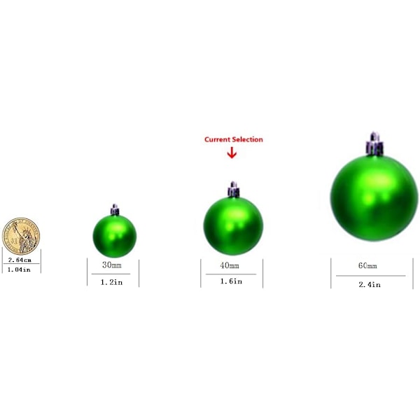 24 st krossäkra, glänsande och polerade julgranskulor