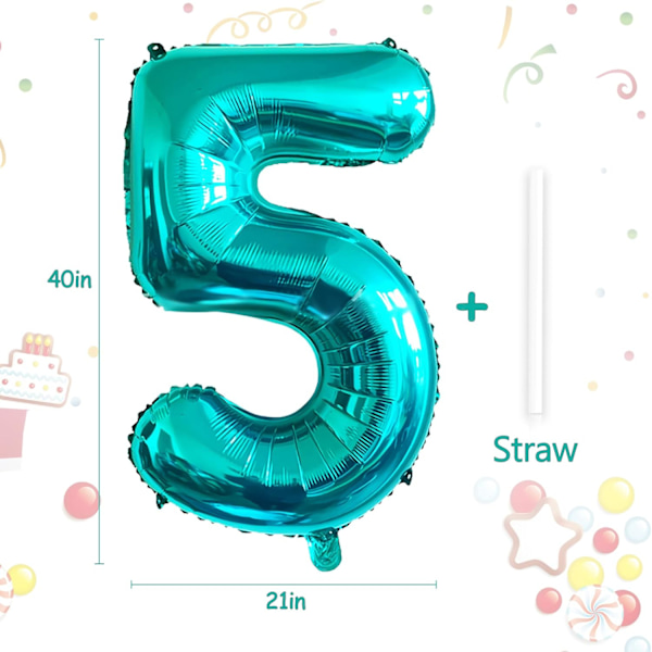 Ballon nummer 5 i Tiffany Blue