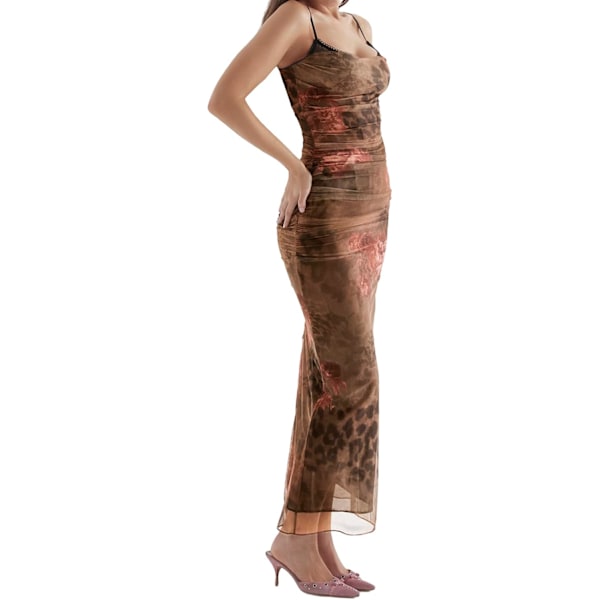 Elegant Maxi Blommönster Kvinnors Sommar Elegant Maxi Klänning