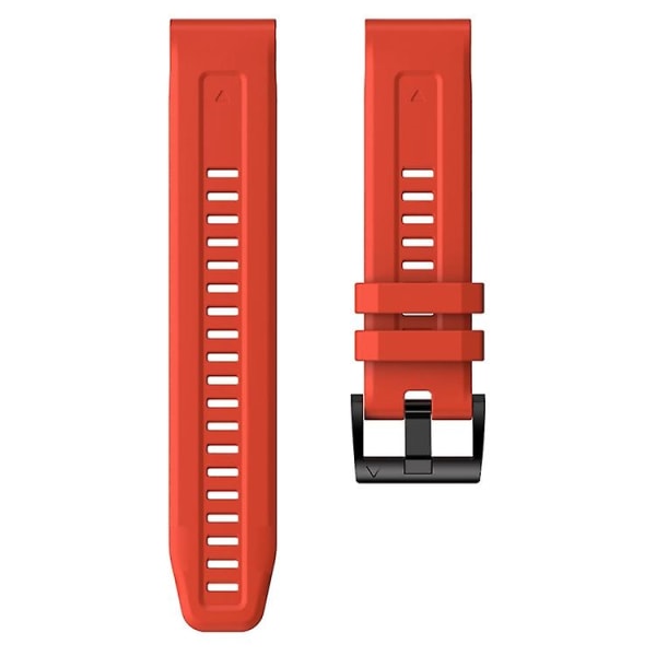 För Garmin Fenix 7 Solar Metal Buckle Solid Color Silikon Armband FLB Red