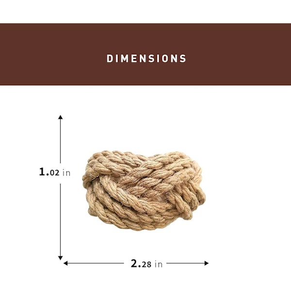 Servettringar i jute, set om 4 | Eleganta guldvävda nautiska servettringar | 100%