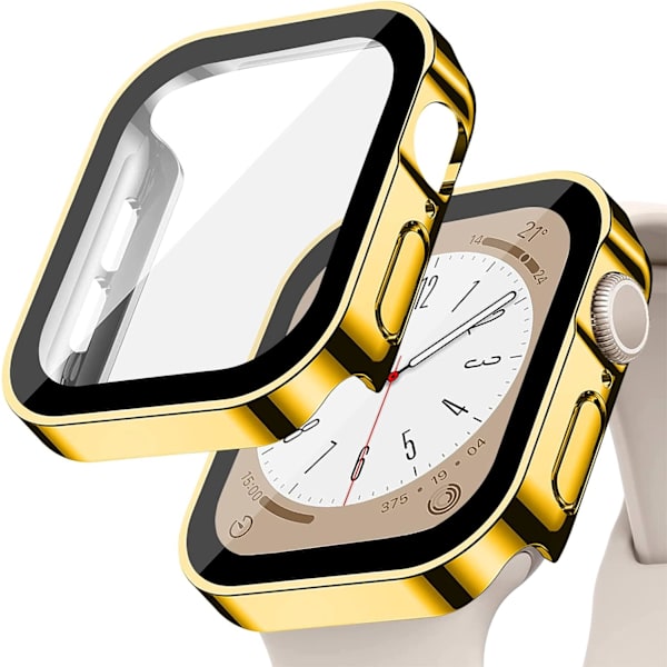 för Apple Watch case 41 mm, hårt case med skärm i härdat glas