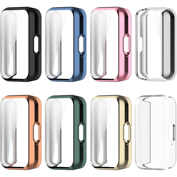 Kompatibel för Galaxy FIT 3 Klockfodral, Ultra Slim Mjukt Fodral & Skärmskydd för Galaxy FIT 3 (SM-R390) Aktivitetsmätare (8-Pack) 8-