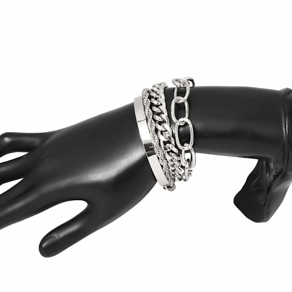 Söt Boho Guld Silver Kedjebracelett Set för Kvinnor Justerbar Mode Pärlor