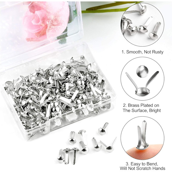 200 stk delte stifter - metallpapirfester Mini Brads
