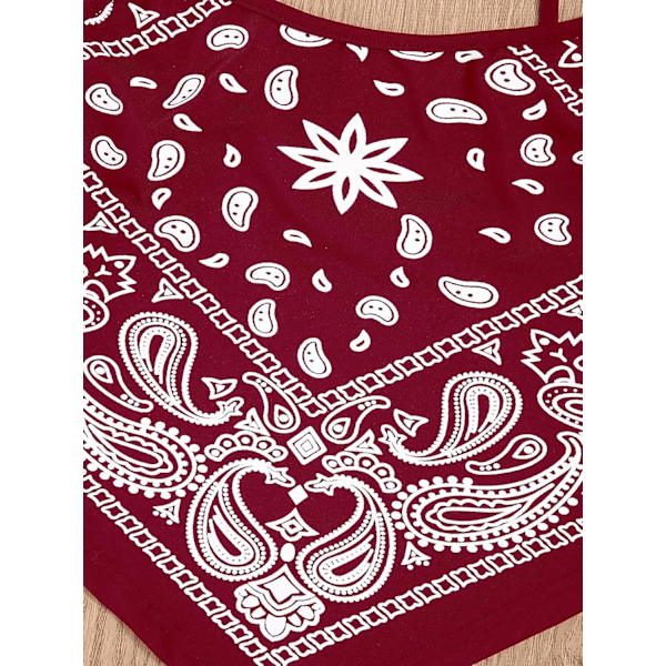 Kvinners Spaghetti Stropp Asymmetrisk Hem Bandana Cami Crop Top