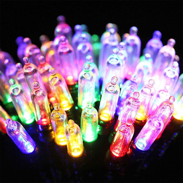 Batteridrevne julelys, 33ft 100LED batteridrevne minilys 8 lysmoduser timer vanntett for hjem, hage, fest, ferie,