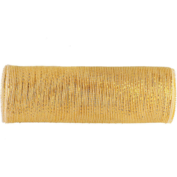 10 tommer x 30 fod (10 yards) - Metallic Poly Mesh Bånd (Lt.Gul)