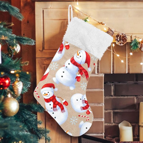 Jule-Strømpe, Personlige Jule-Strømper 2-pakning Snemand Snefnug Jul 18 tommer Jule-Strømper Hængende Ornament Pejs
