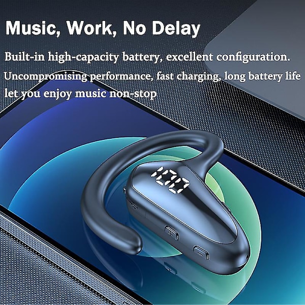 Sport Trådlösa Öronproppar Benledning Koncept Hörlurar Öronkrok Smärtfri Bärbar Led-display Business Bluetooth-headset