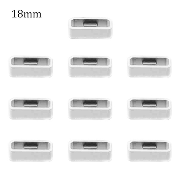 10 st klockarmband ring 18/20/22/26mm mjuk silikon ersättnings klockarmband spänne loop hållare hållare för Garmin Fenix 6x 6s White D