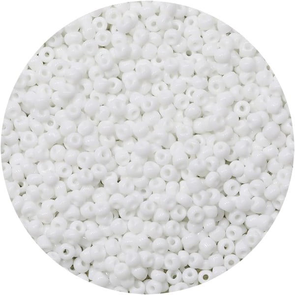 Ogenomskinlige hvite 4 mm frøperler - Glass Craft Beads (1200st)