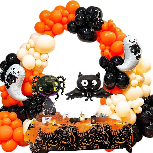 Halloween Ballonger Lilla Grønn Svart Ballongbue Arch Med Edderkoppnett Festdekorasjoner Bakgrunn Luftballonger (145stk Sett) 145stk Sett 145stk Sett