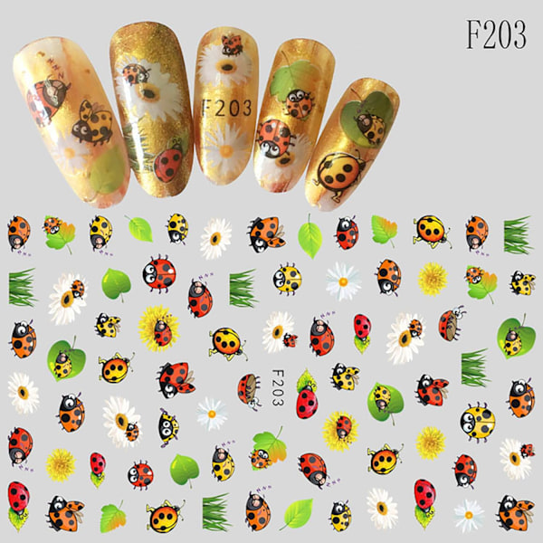 Insektsdyr Nail Art selvklebende klistremerke 3D selvklebende negleklistremerker