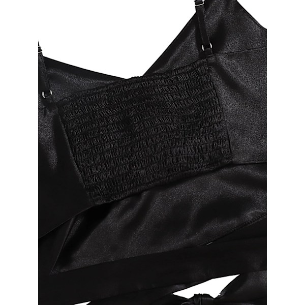 Kvinners Spaghetti Stropp Knute Bak Crop Top Wrap Cami Top