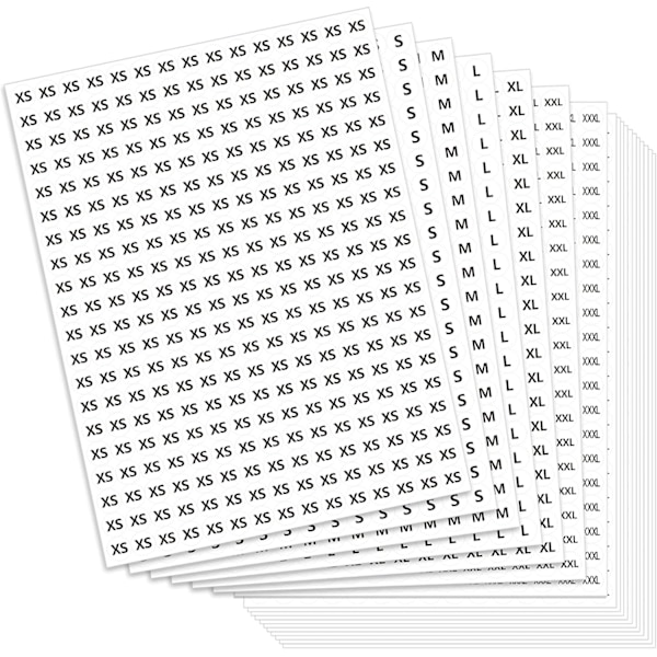 Klädstorlek Runda Klistermärkesetiketter - 5400 st i 7 storlekar