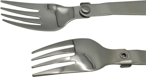 Foldbart Sæt med Ske og Gaffel - 18/10 Rustfrit Stål til Camping & Rejser 2 Dele