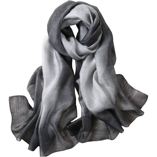 Kvinder Silke Tørklæde Stribe Lange Sjal og Wraps Letvægts Solid Pashmina til