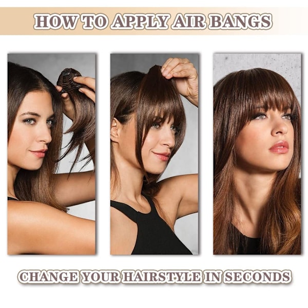 Clip-in lugg for kvinner 100% ekte hår extensions Wispy lugg Fringe