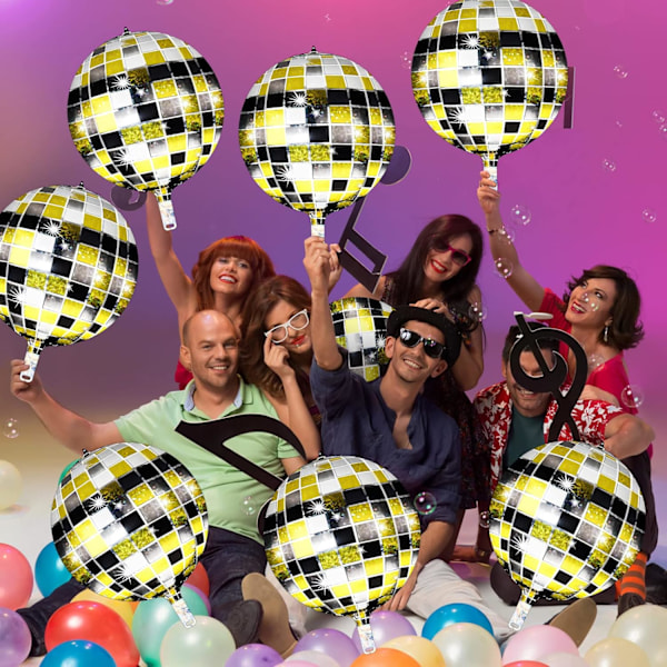 5 stk 22 tommers 4D disco ballonger store