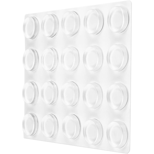 Silicone Door Stops (20 Pcs) - Clear Round Noise Cancelling Protectors