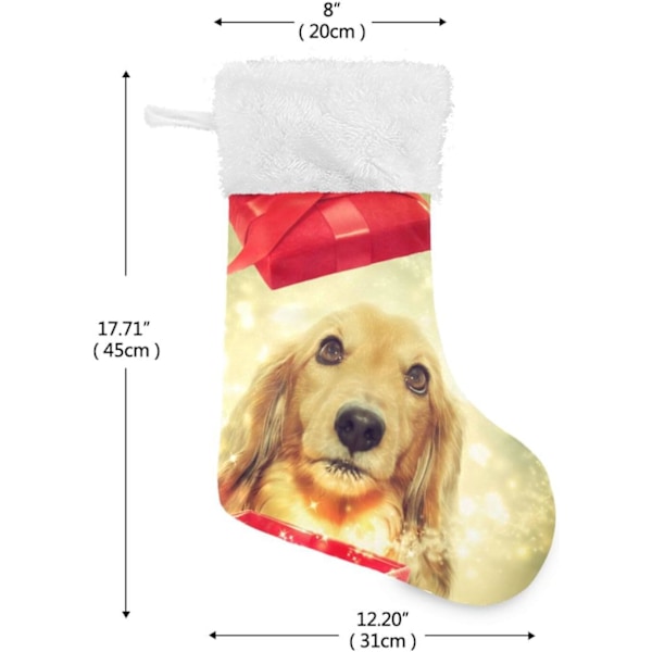 Julklapp, Personliga Julklappsstrumpor 2-pack Jul Dackel Öppna En Magisk Låda 45,7 cm Julstrumpor Hängande Ornament