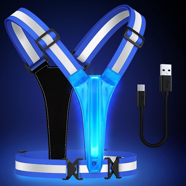 LED Reflekterende Løbevest Gear.Light Up Vest Løb Nat Gåture