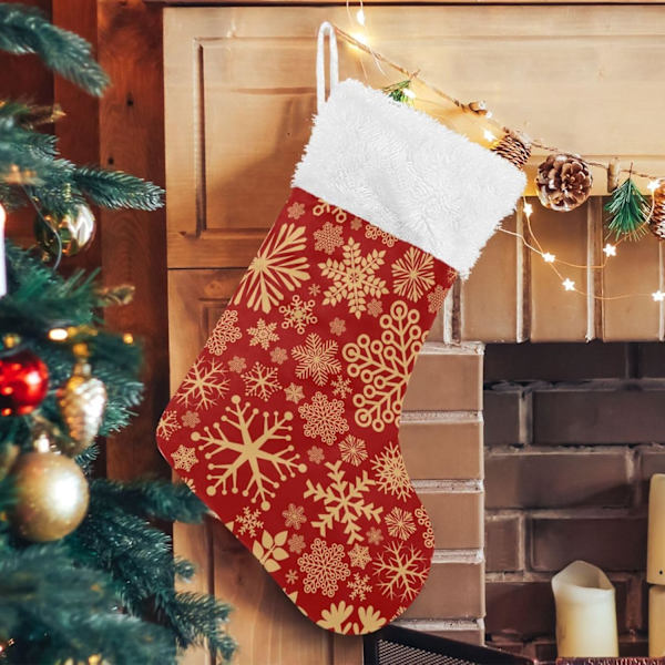 Julklapp, personliga julklappsstrumpor 2-pack Jul Semester Snöflinga 45,7 cm Julstrumpor Hängande Ornament Eldstad för B