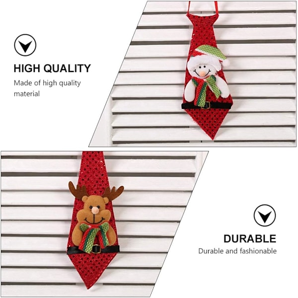 3 stycken julhalsdukar - Roliga paljetter Tomte Snögubbe Hjort Halsdukar