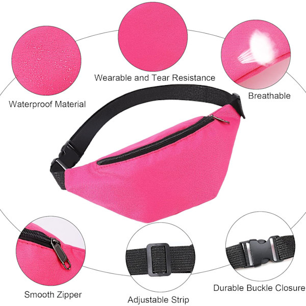 2 stk. Bumbag Fanny Pack - Vanntett midjeveske for utendørsaktiviteter