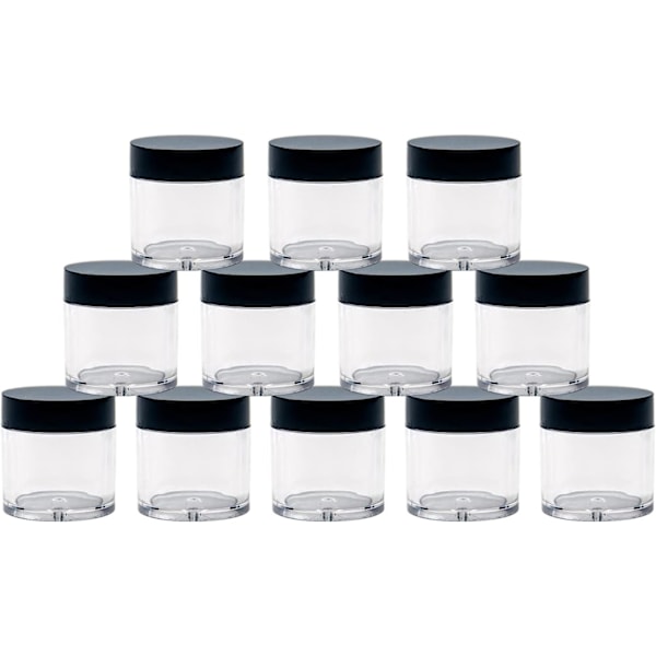 12pcs Clear Round Plastic Jars with Mini Spatulas